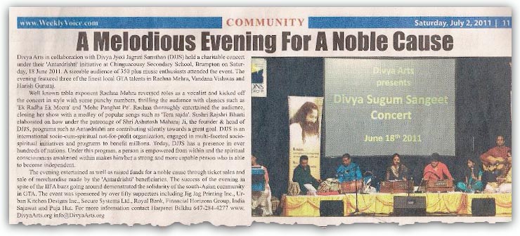 Rachna Mehra Newspaper weekly voice- A Melodious  Toronto Canada